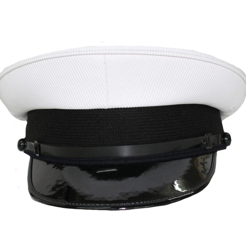 Officer White Plastic Top Cap, Gloss Peak