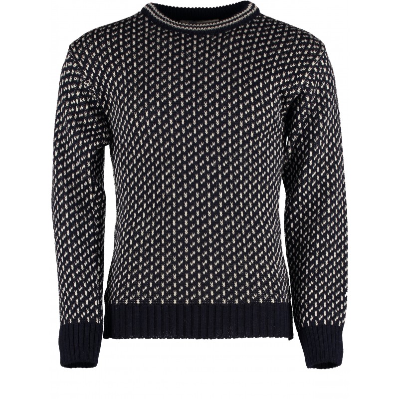 Dover Crew Neck Sweater In Navy/Ecru