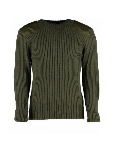 9025 – York Woolly Pully Crew Neck With Patches & Epaulettes